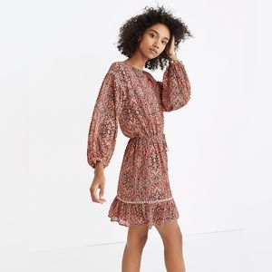 Madewell Drawstring Peasant Dress in Kaleidoscope Print